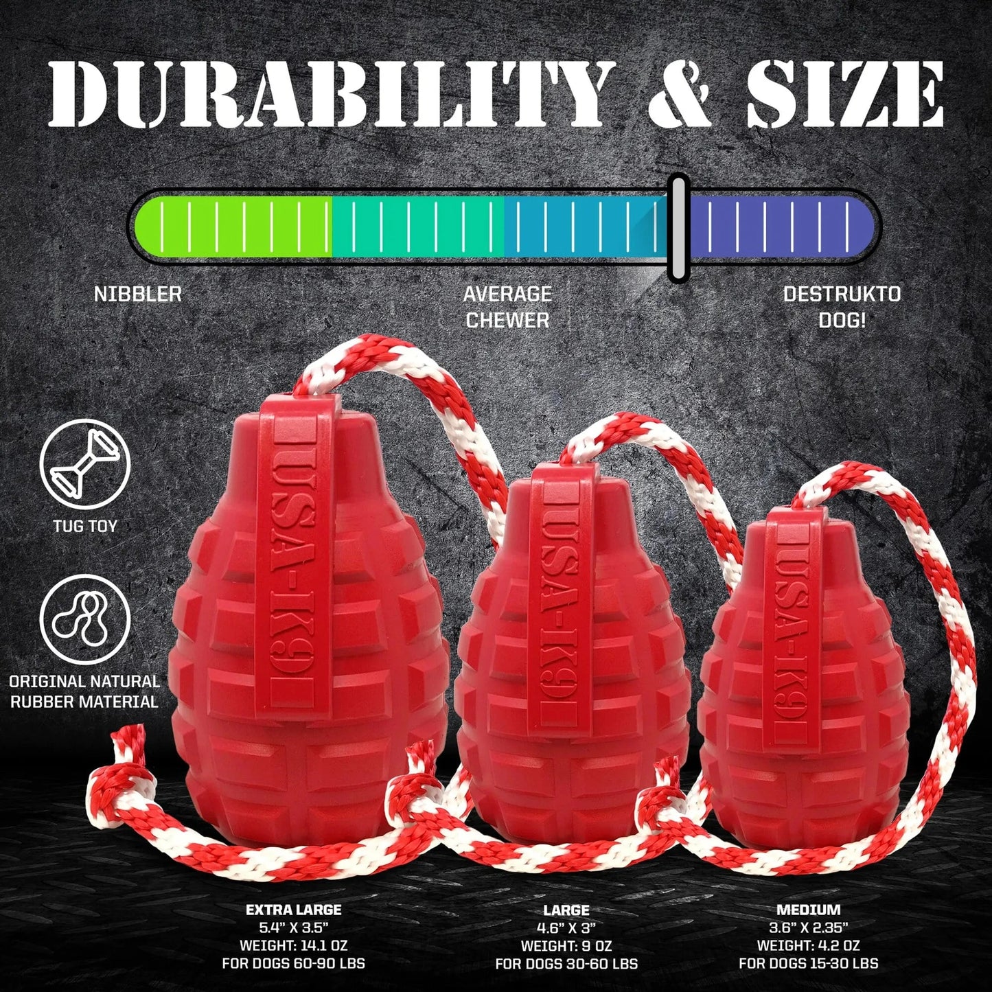 SodaPup Blue Grenade Rubber Treat Dispenser