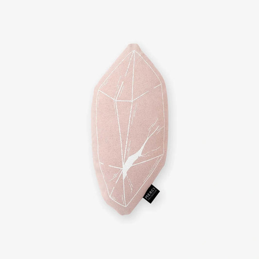Natural beige Merci Collective Chouchou Catnip Kicker crystal cat toy with white illustration