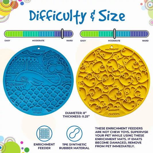 SodaPup yellow rubber duckies suction lick mat with embossed ducky texture