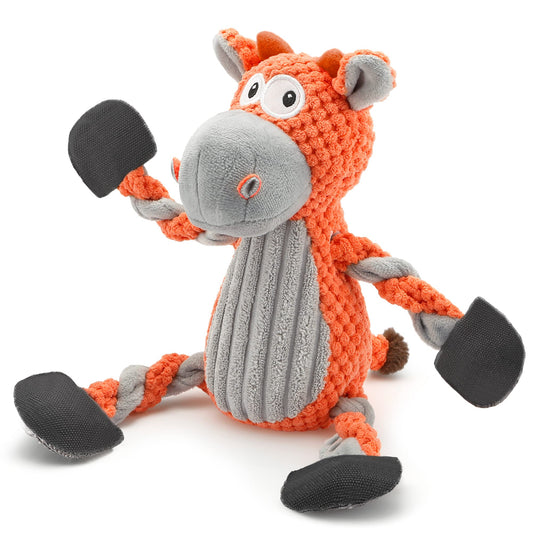 Senneny Dog Toys with Squeaker Squeaky Toys for Dogs Puppy Stuffed Dog Plush Toy Gift for Large Medium Small Dogs Interactive Durable Dog Chew Toys (Cow)