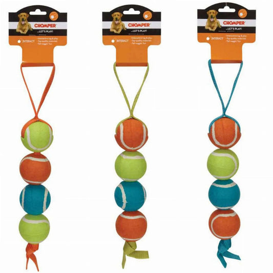 4 Stacked Tennis Nylon Tug Dog Toy