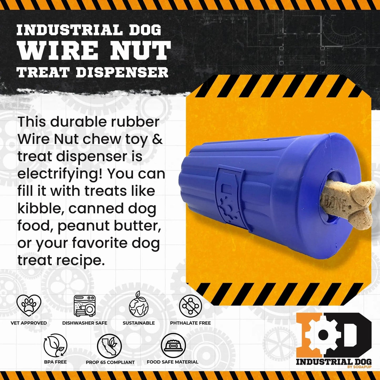 SodaPup ID Wire Nut Tough Rubber Dog Chew