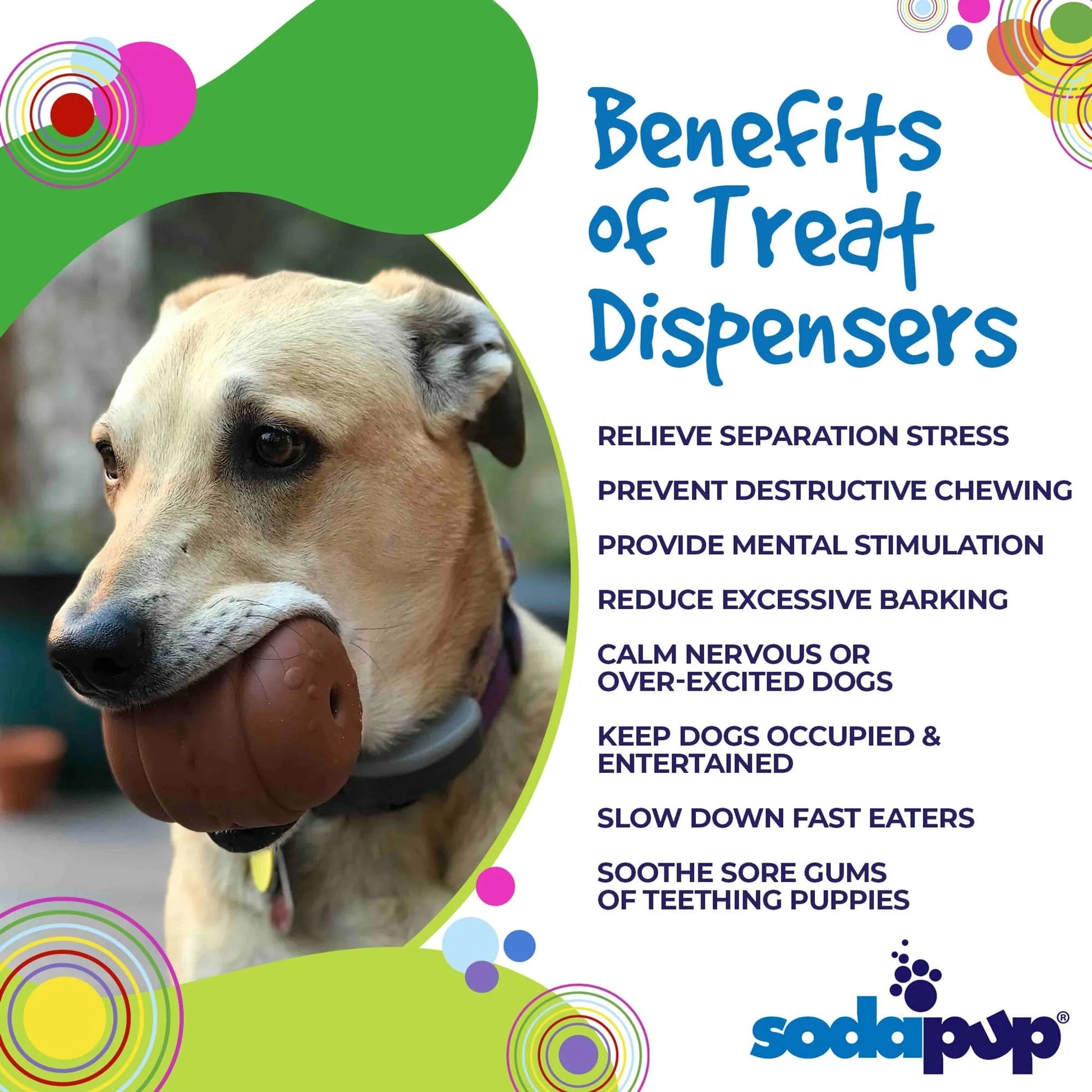 Brown hamburger rubber treat dispenser for dogs relieving separation stress