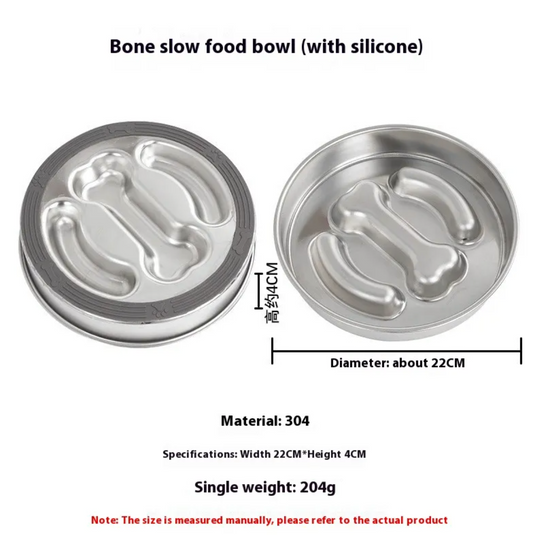 Stainless Steel Slow Feeding Pet Bowl