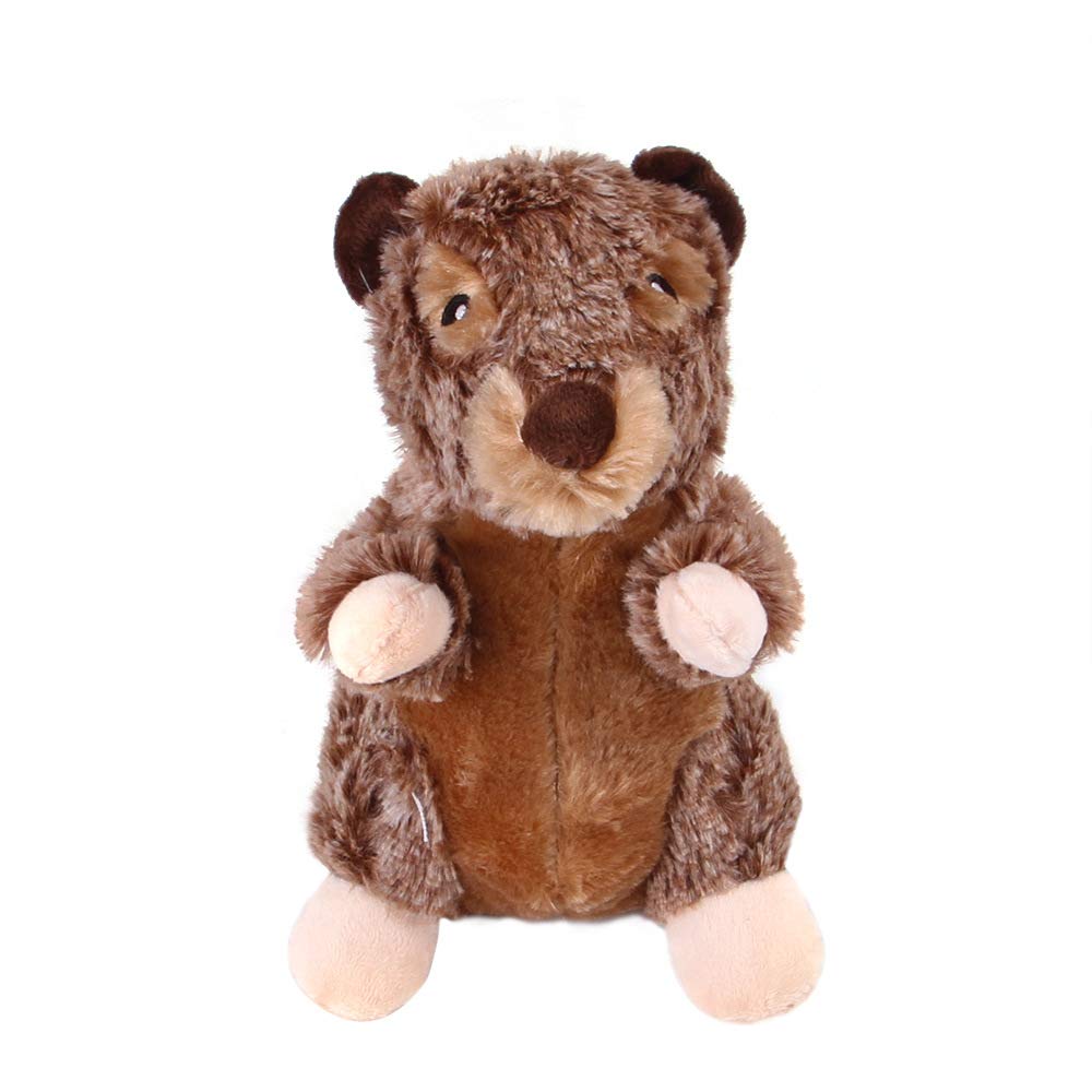 Pet Toys Dog Squeaky Toys Interactive Dog Toy Chew Plush Toys for Small Medium Large Dog (Brown Groundhog)