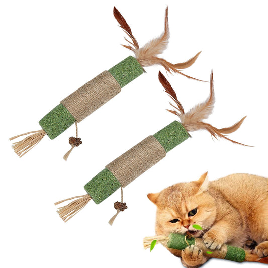 2 Pack Catnip Toys for Cats Catnip Sticks Cat Toys for Indoor Cats Cat Chew Toys for Teeth Cleaning Cat & Kitten Treat Silvervine Cat Dental Toy