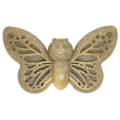 Beige Speckled SodaPup Butterfly Nylon Dog Toy Detail View