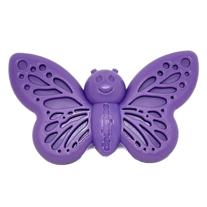 Purple Glossy SodaPup Butterfly Nylon Chew Toy for Dogs