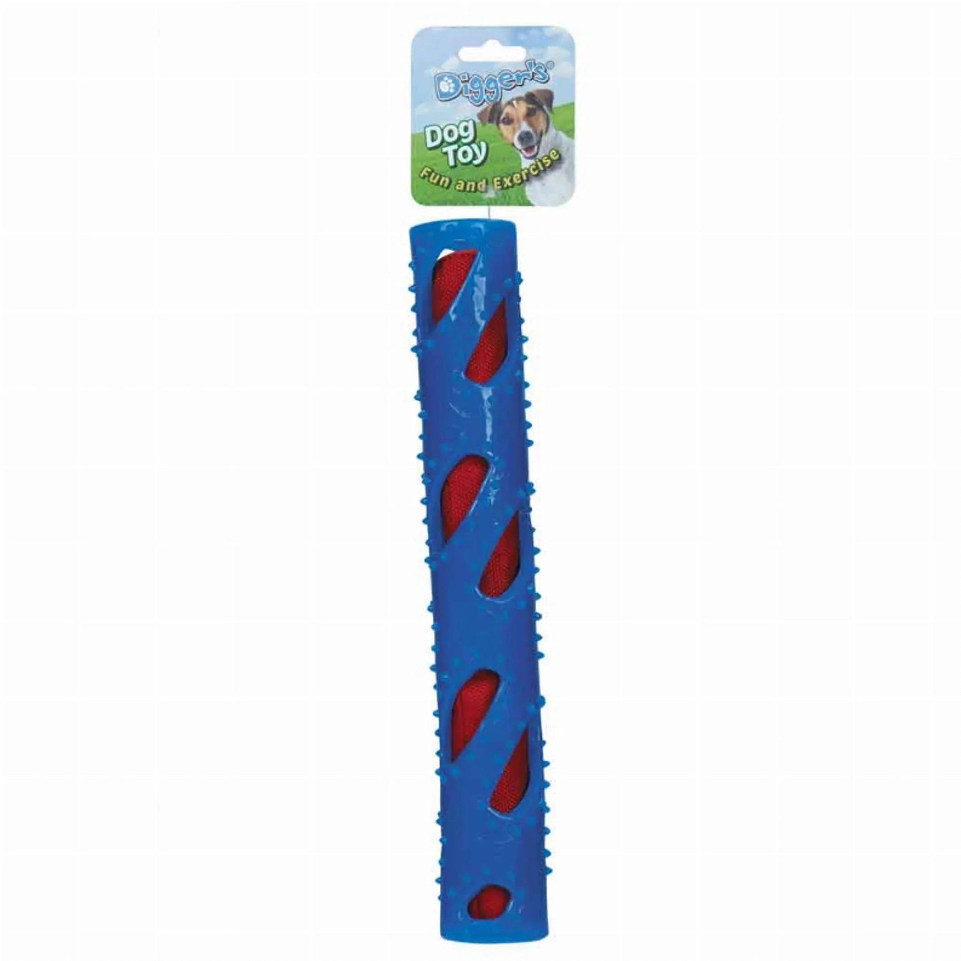 Royal blue Crinkle Stuff Stick Treat Dispenser puzzle feeder for dogs