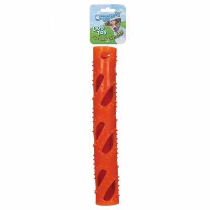 Orange Digger's crinkle dog toy with mesh insert and raised texture