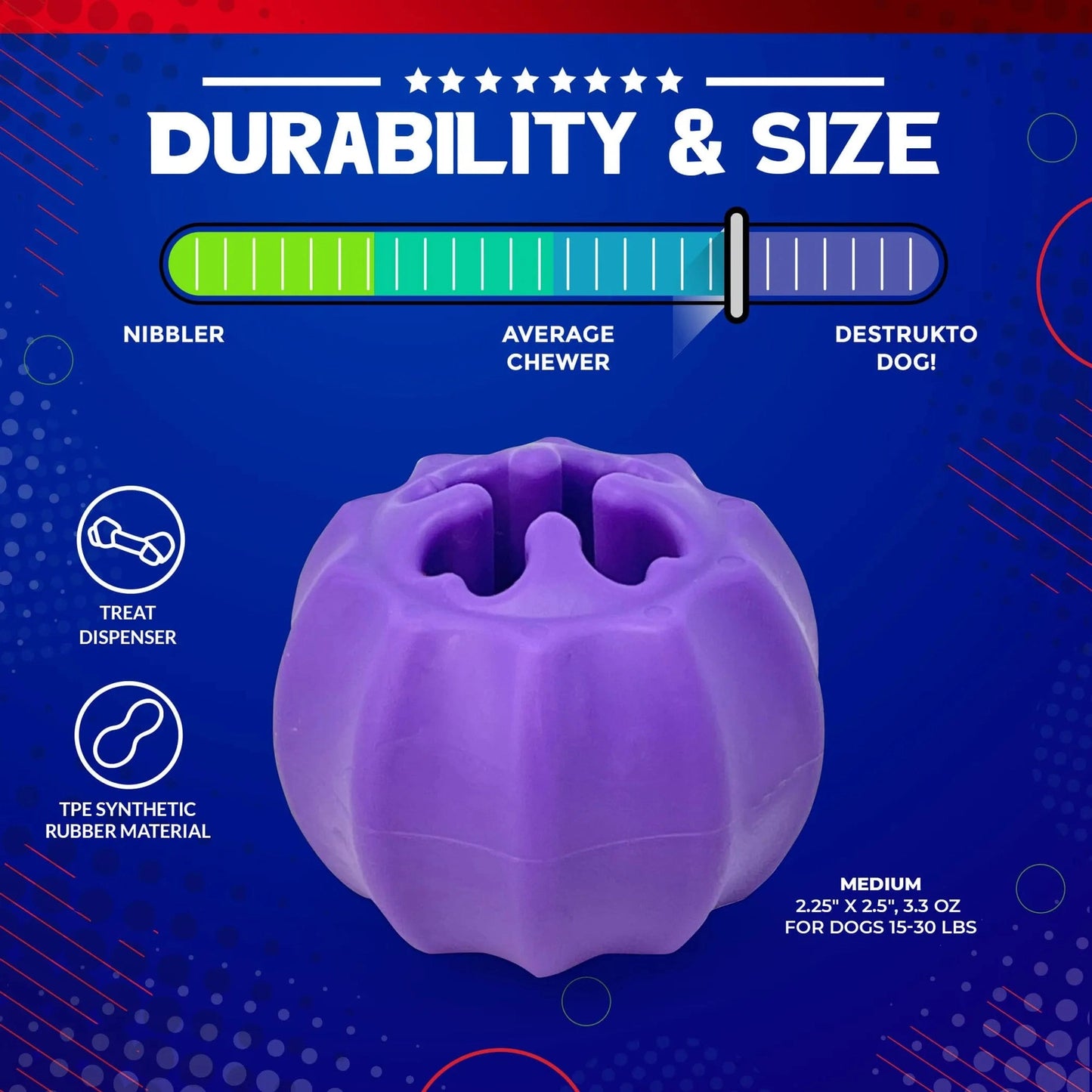 Purple TPE synthetic rubber bone puzzle feeder for medium dogs