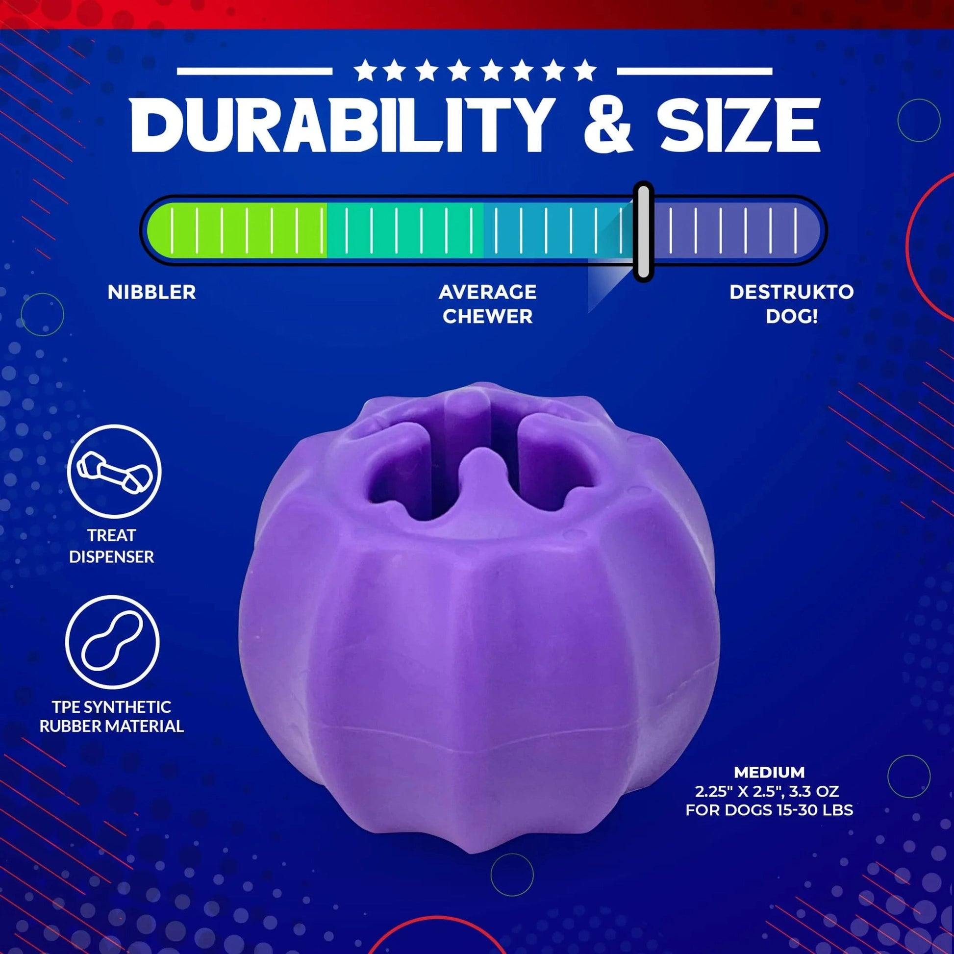 Purple TPE synthetic rubber bone puzzle feeder for medium dogs