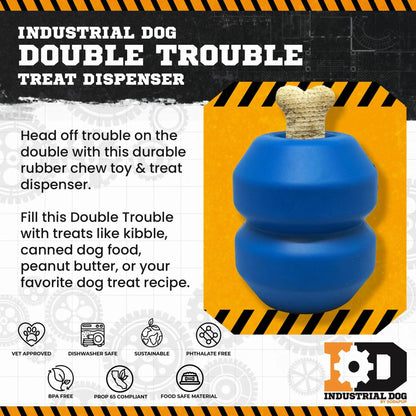 Industrial Dog treat dispenser with kibble and safety icons
