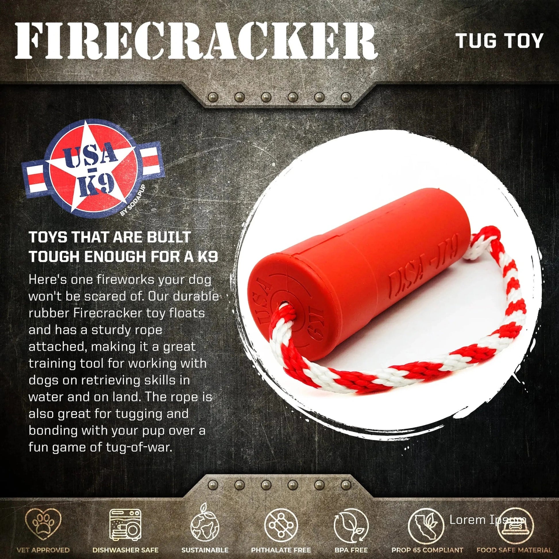 Firecracker Training Dummy Pet Toy