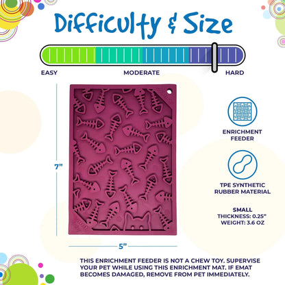 Small purple TPE rubber fish design slow feeder lick mat