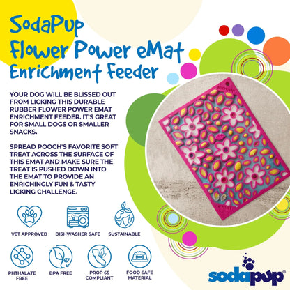 SodaPup Flower Power rubber enrichment feeder for small dogs