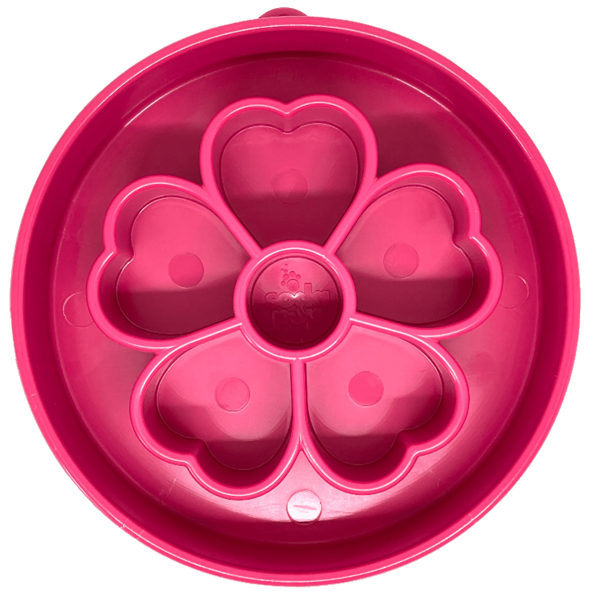 Pink glossy SodaPup flower design slow feeder dog bowl