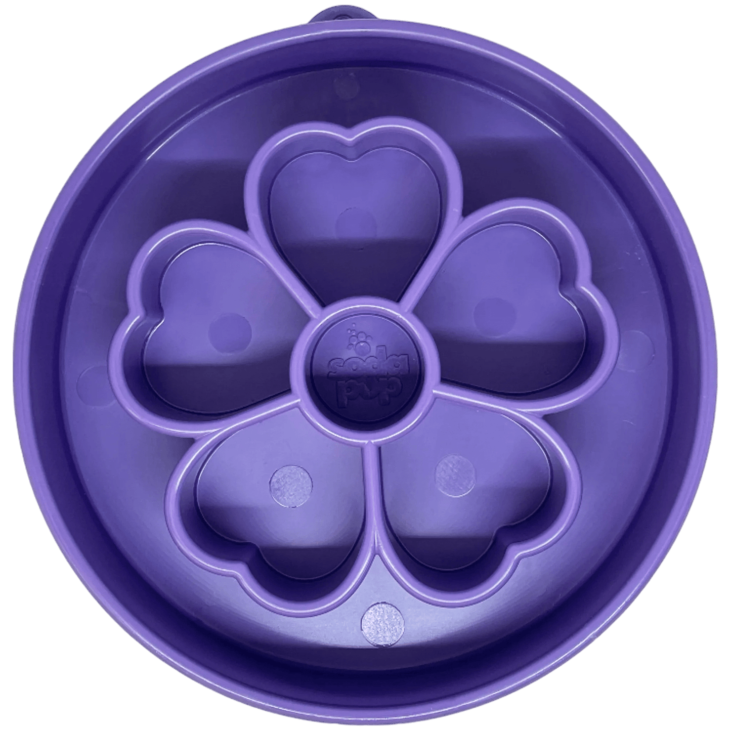 Purple SodaPup deep slow feeder bowl with embossed logo detail