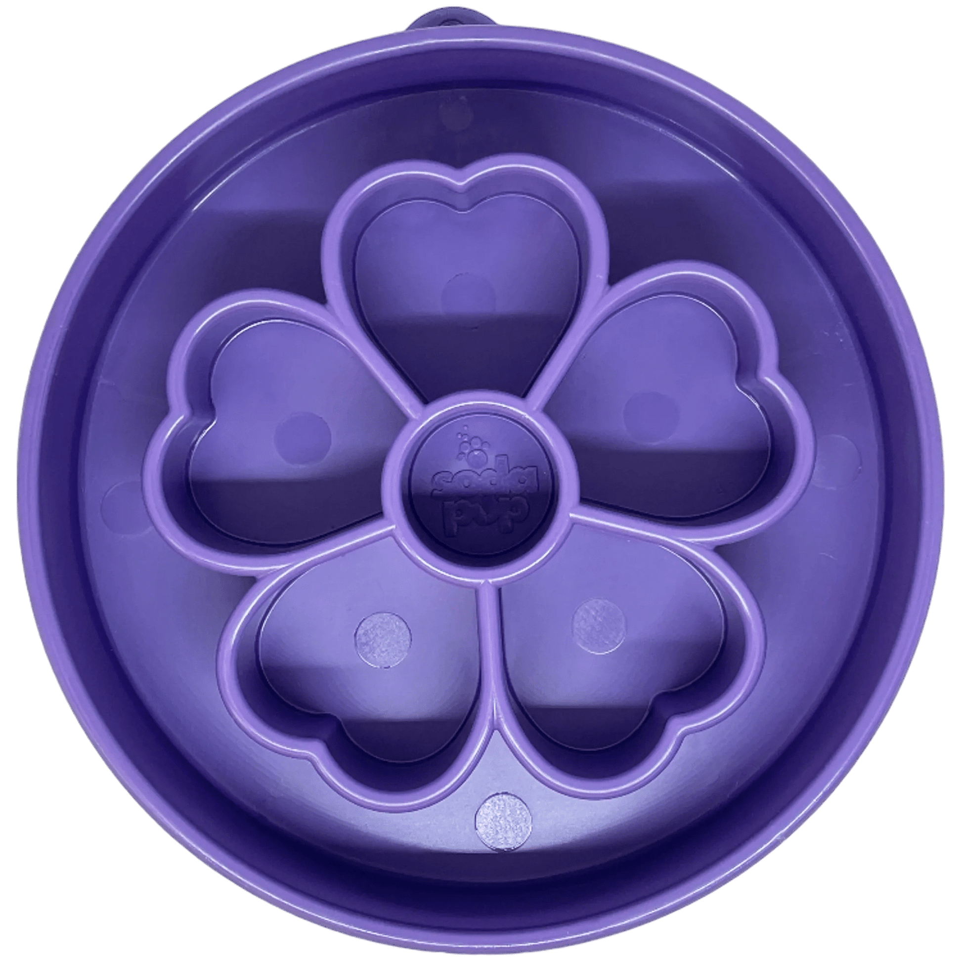 Purple SodaPup deep slow feeder bowl with embossed logo detail