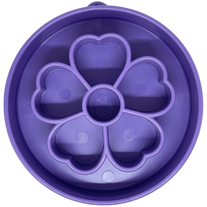 Purple SodaPup deep slow feeder bowl with embossed logo detail