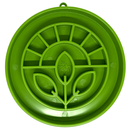 Green SodaPup eBowl top view showing embossed logo and leaf segments