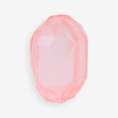 Pink faceted gem-shaped treat dispenser chew toy for dogs and cats