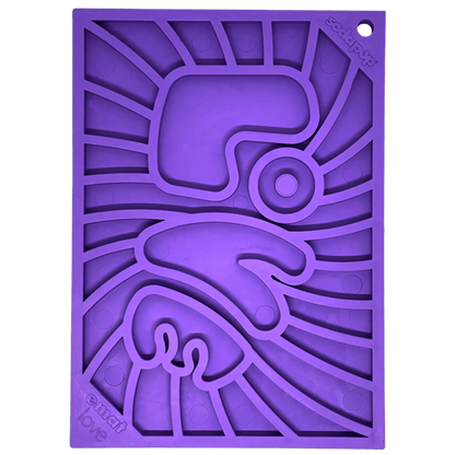Small purple SodaPup Groovy Love eMat with embossed geometric relief design