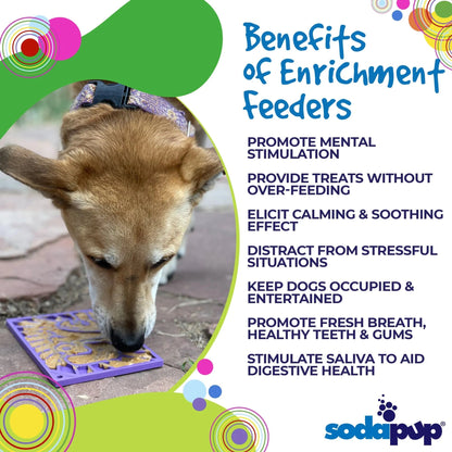 Purple groovy love lick mat promoting mental stimulation and calming effects