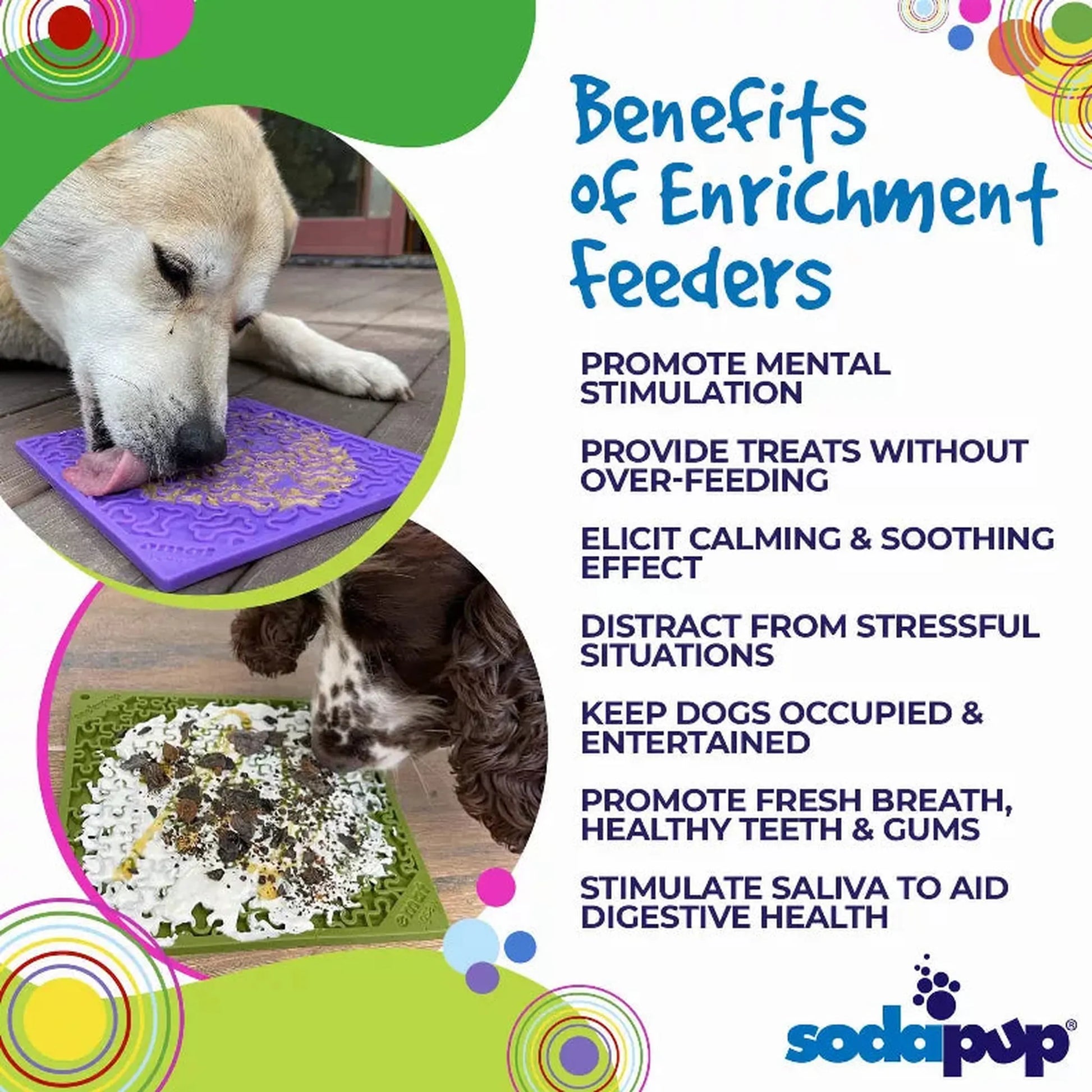 Benefits of SodaPup enrichment feeders for calming dogs and slow feeding