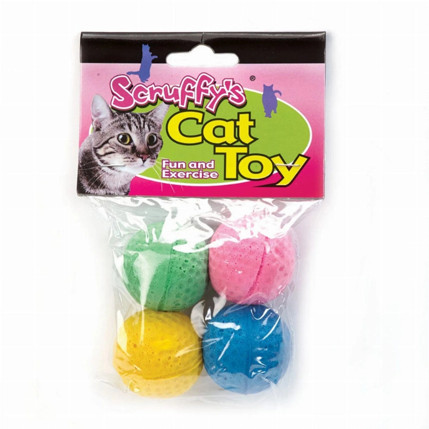 Kitty Sponge Balls 4Pk Fetch Toy