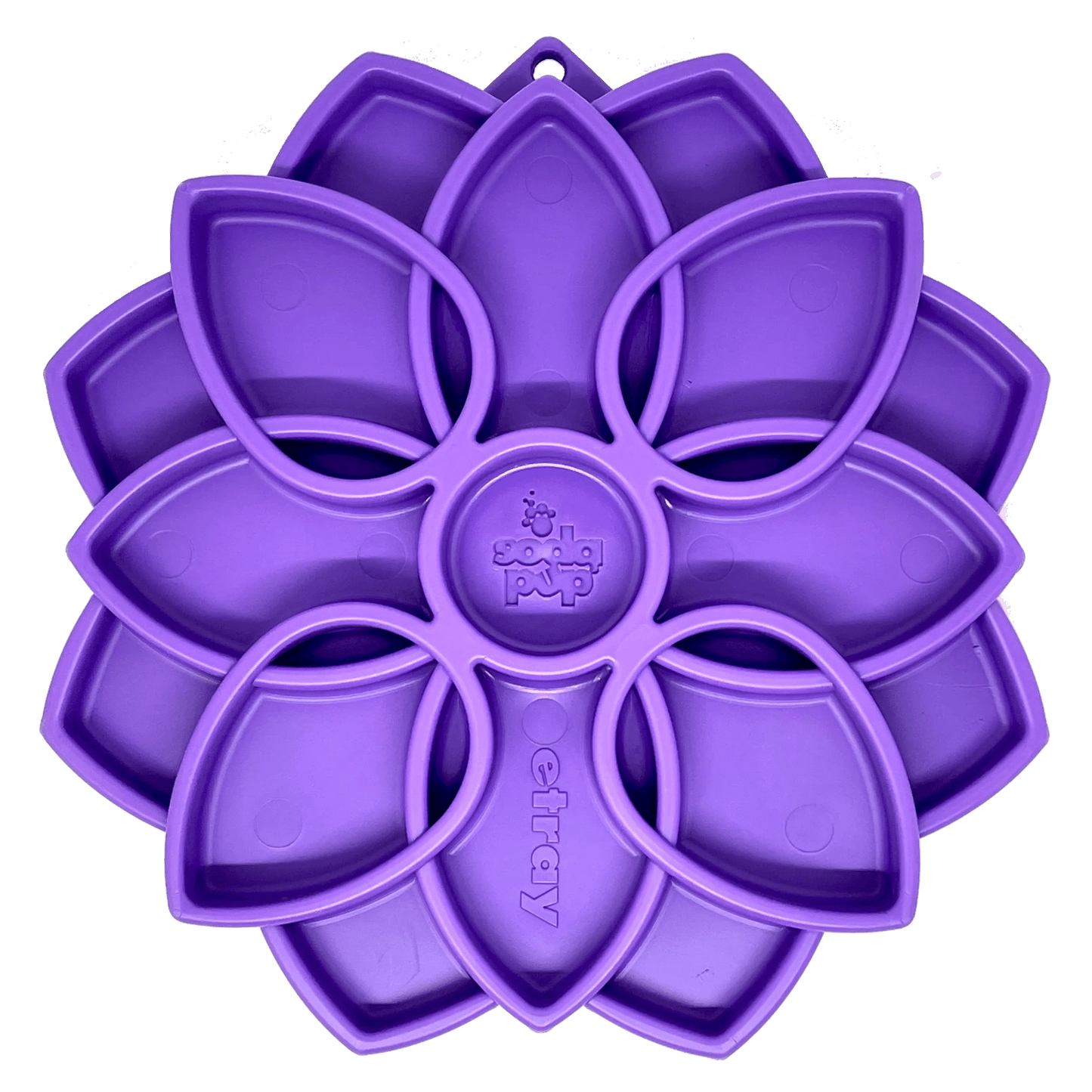 Purple SodaPup Mandala slow feeder dog lick mat with flower design