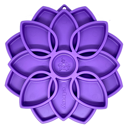 Purple SodaPup Mandala slow feeder dog lick mat with flower design