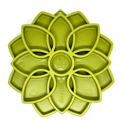 Green SodaPup Mandala slow feeder dog lick mat with flower design