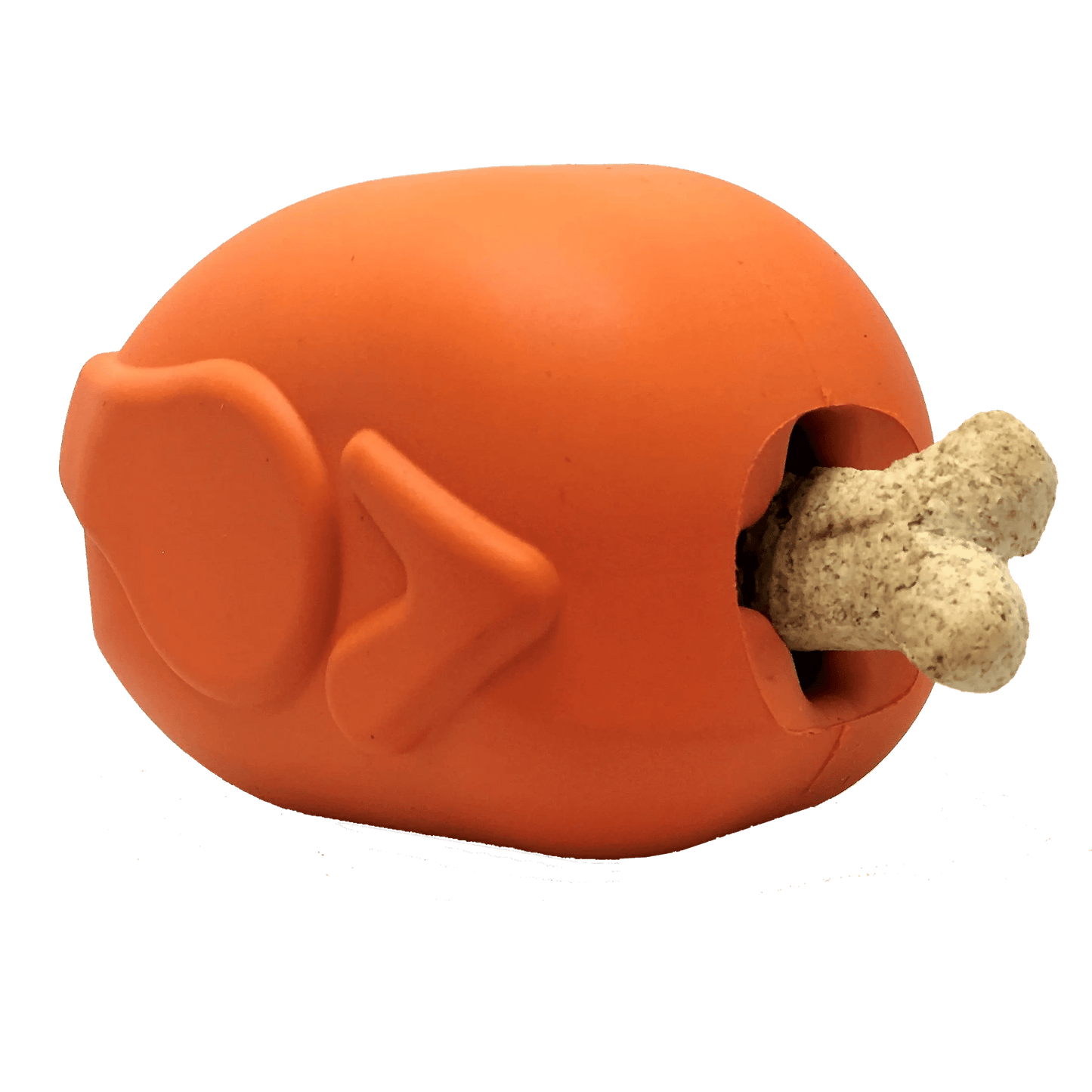 Turkey dog puzzle feeder dispensing bone-shaped treat