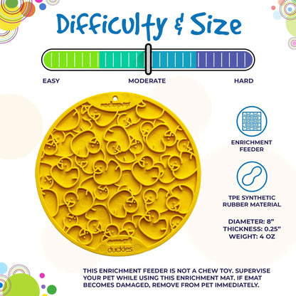 SodaPup yellow duckies TPE rubber lick mat product specs