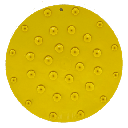 Back of yellow rubber duckies lick mat with suction cups