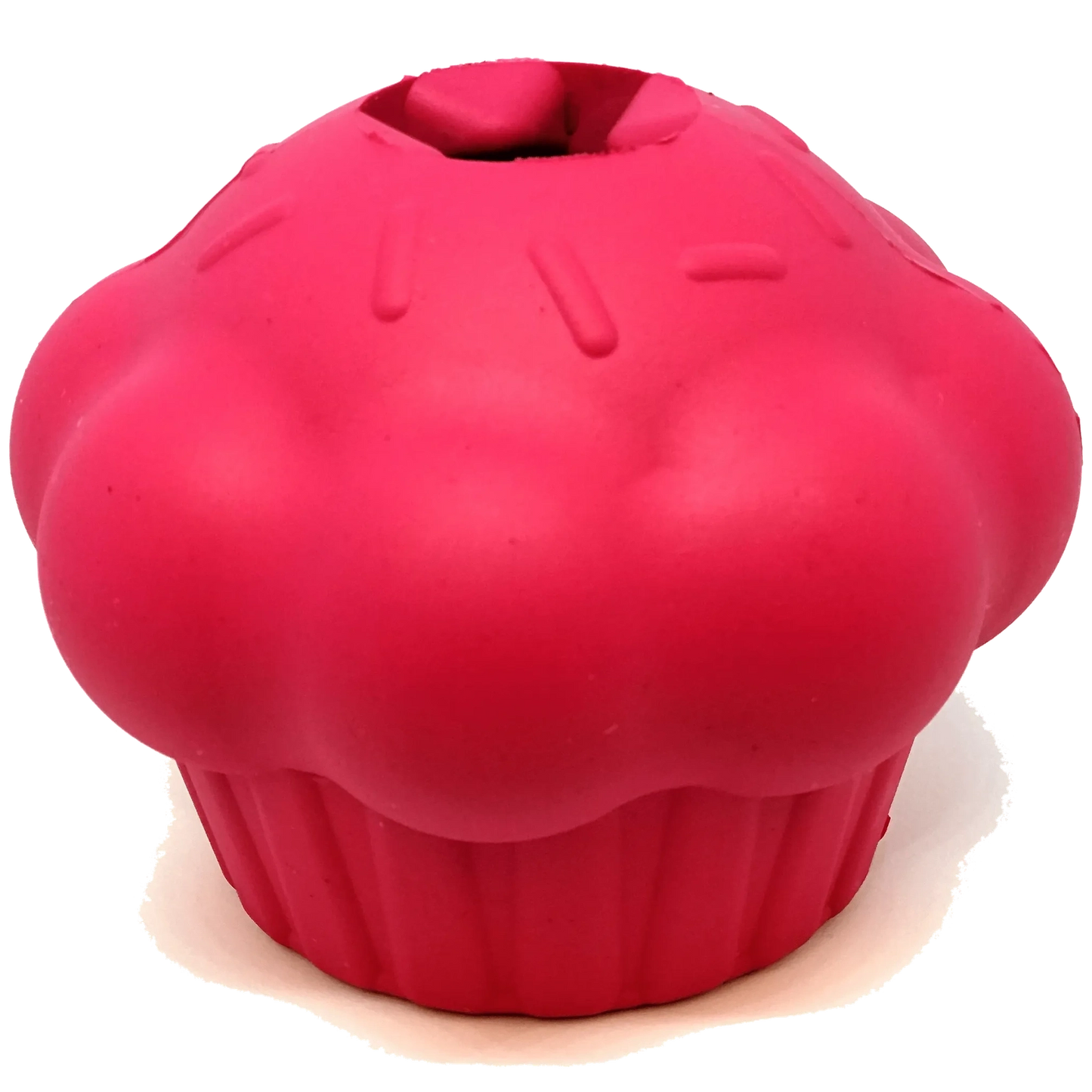 SodaPup pink natural rubber cupcake dog toy detail