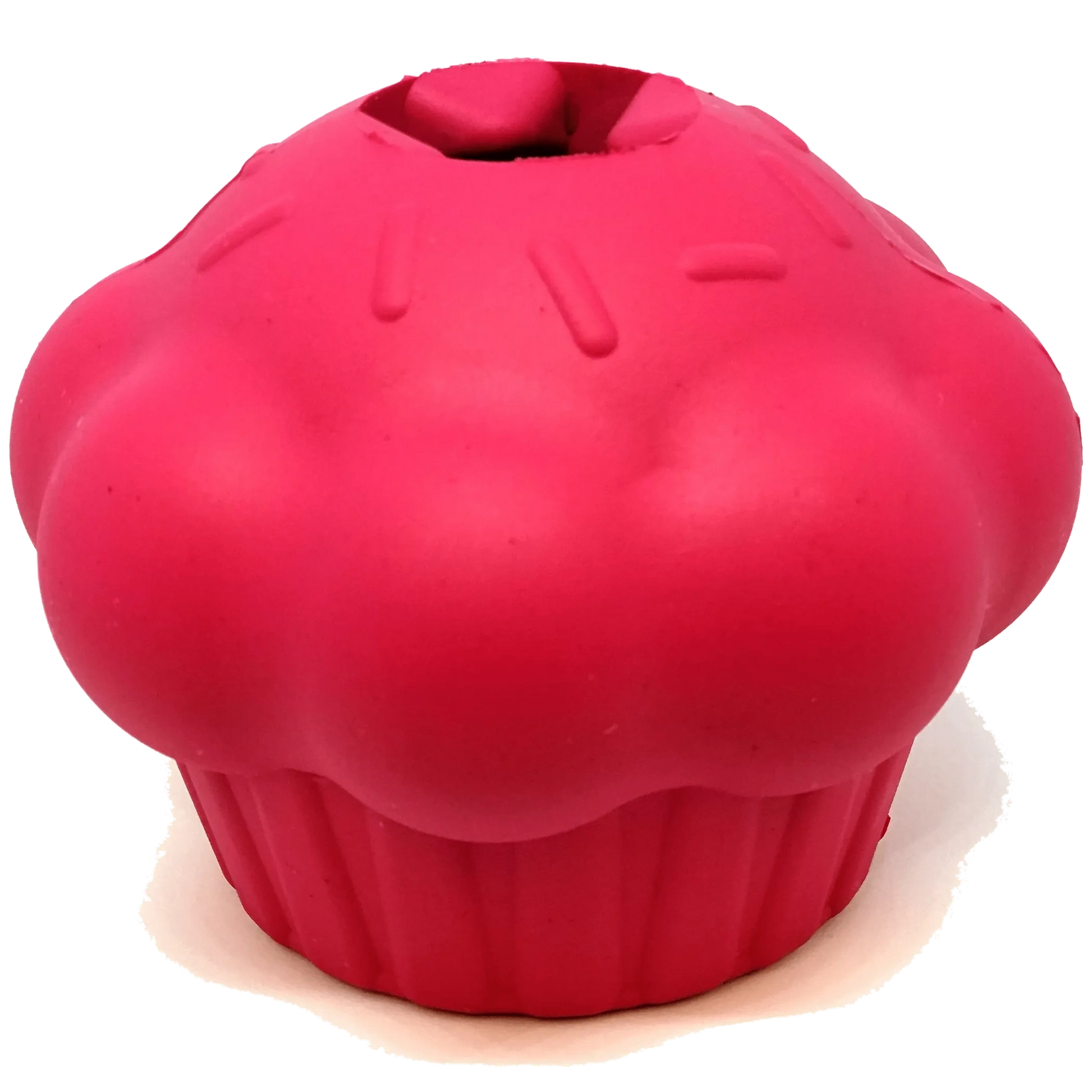 SodaPup pink natural rubber cupcake dog toy detail