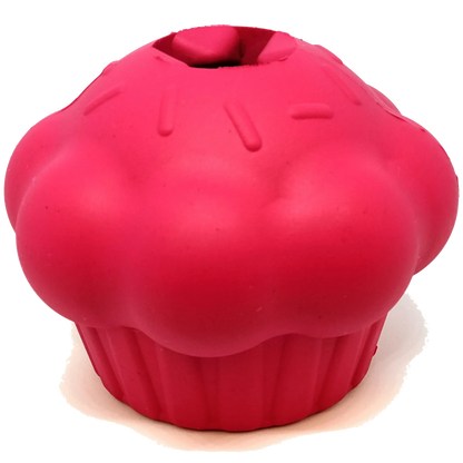 SodaPup pink natural rubber cupcake dog toy detail