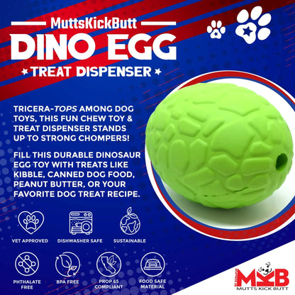 BPA free dishwasher safe green dinosaur egg chew toy