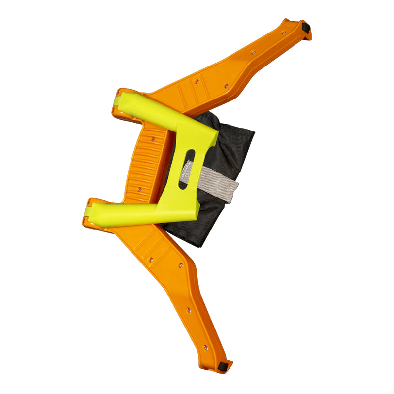 Spunky Pup Bow Blaster Launcher orange and lime green pet toy with textured grip