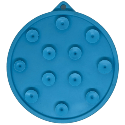 Blue silicone mini turtle lick mat with suction cups for dogs and cats
