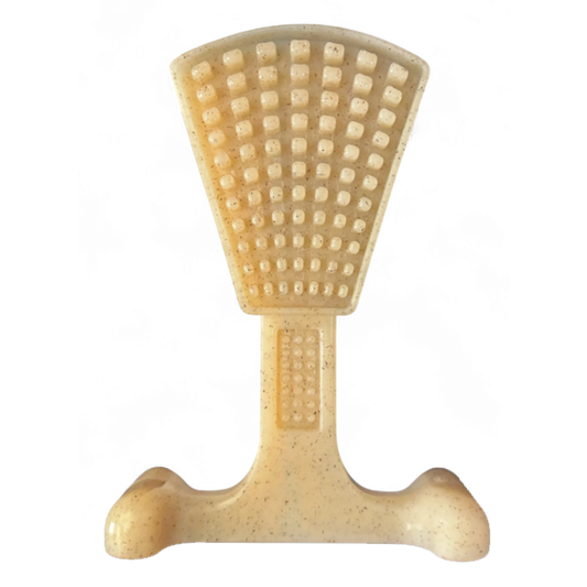 SodaPup Waffle Tower nylon dog toy with compartments filled with treats and kibble