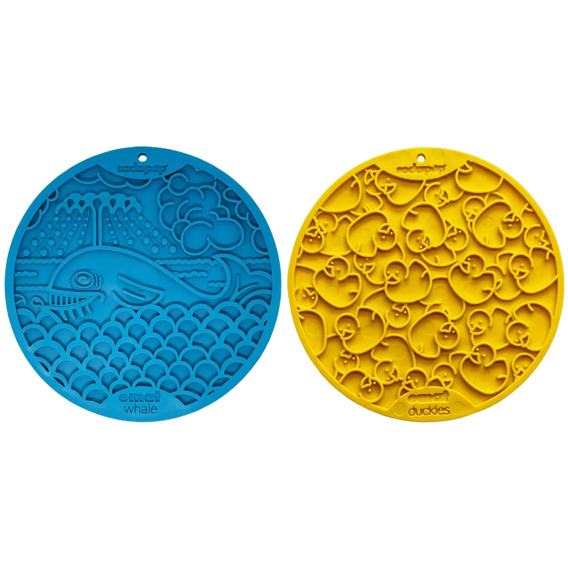SodaPup yellow rubber duckies suction lick mat with embossed ducky texture