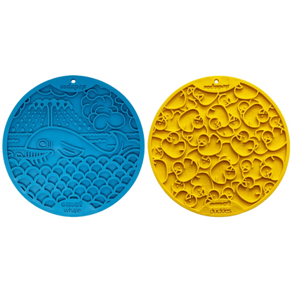 SodaPup yellow rubber duckies suction lick mat with embossed ducky texture
