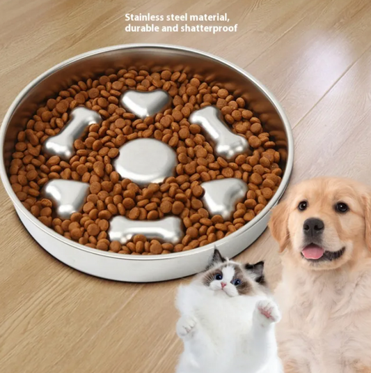Stainless Steel Slow Feeding Pet Bowl